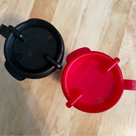 Disney Parks Set of Two Travel Mugs Cups Black and Red - Picture 3 of 4